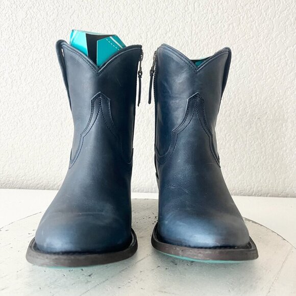 Lane Boots PLAIN JANE Womens Cowboy Bootie 9 Blue Western Cowgirl Ankle Boots - Picture 5 of 11